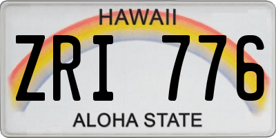 HI license plate ZRI776