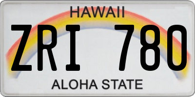 HI license plate ZRI780