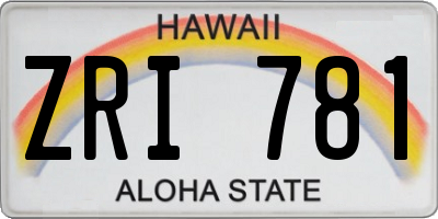 HI license plate ZRI781