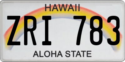 HI license plate ZRI783