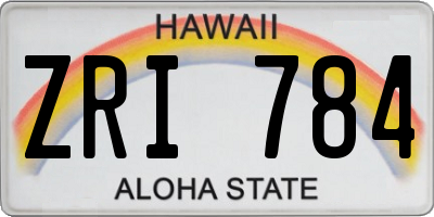 HI license plate ZRI784