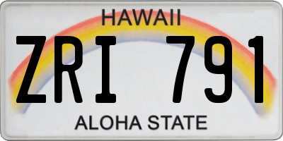 HI license plate ZRI791