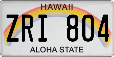 HI license plate ZRI804