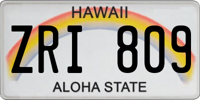 HI license plate ZRI809