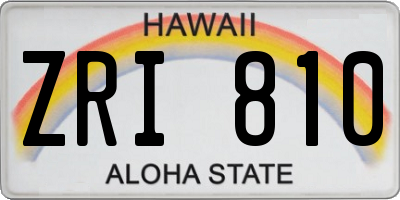 HI license plate ZRI810