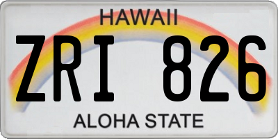 HI license plate ZRI826