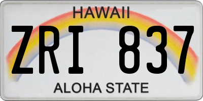 HI license plate ZRI837