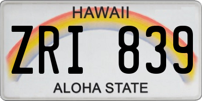 HI license plate ZRI839