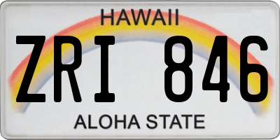 HI license plate ZRI846