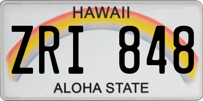 HI license plate ZRI848