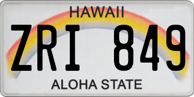 HI license plate ZRI849