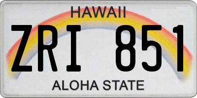 HI license plate ZRI851