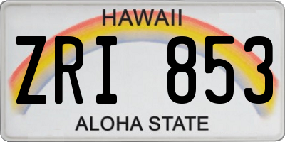HI license plate ZRI853