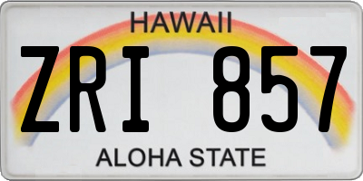 HI license plate ZRI857