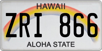 HI license plate ZRI866
