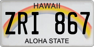 HI license plate ZRI867