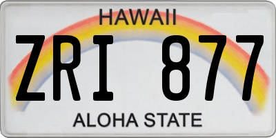 HI license plate ZRI877