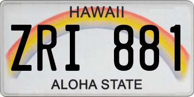 HI license plate ZRI881