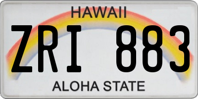 HI license plate ZRI883