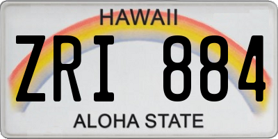 HI license plate ZRI884