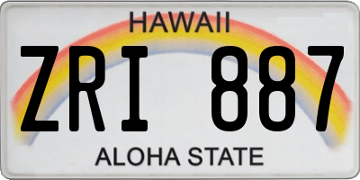 HI license plate ZRI887