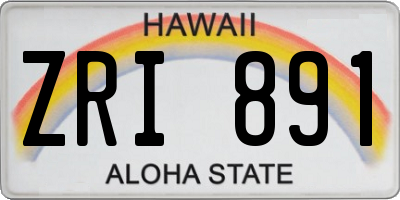 HI license plate ZRI891