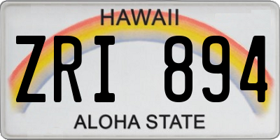HI license plate ZRI894