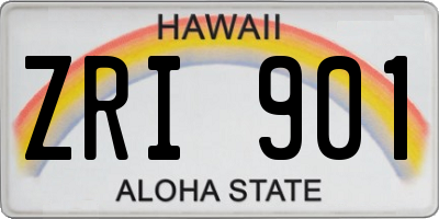 HI license plate ZRI901