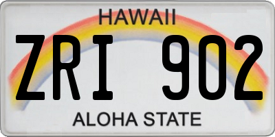 HI license plate ZRI902