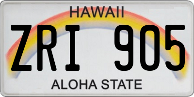 HI license plate ZRI905