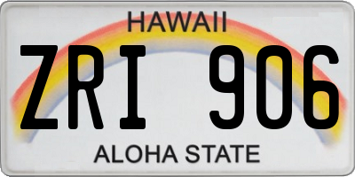 HI license plate ZRI906