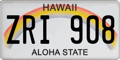 HI license plate ZRI908