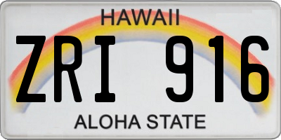 HI license plate ZRI916