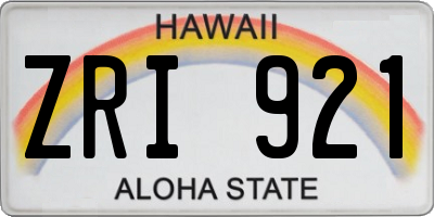 HI license plate ZRI921