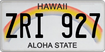 HI license plate ZRI927