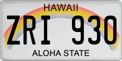 HI license plate ZRI930