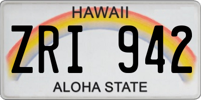 HI license plate ZRI942