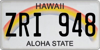 HI license plate ZRI948