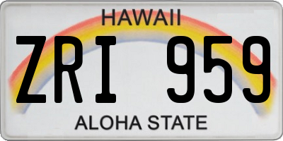 HI license plate ZRI959