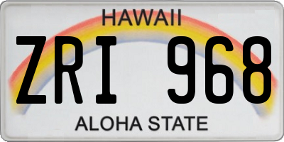 HI license plate ZRI968