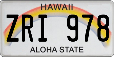 HI license plate ZRI978