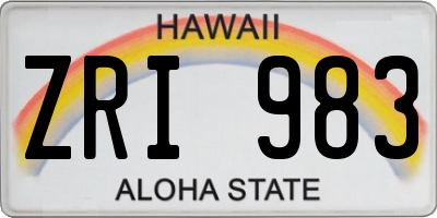 HI license plate ZRI983