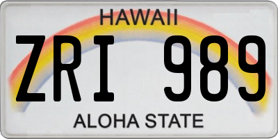 HI license plate ZRI989