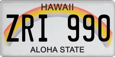 HI license plate ZRI990