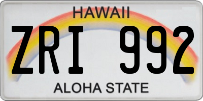 HI license plate ZRI992
