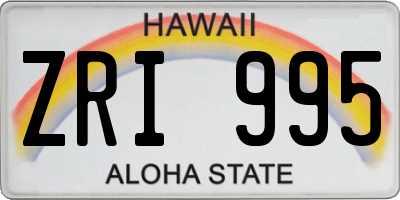 HI license plate ZRI995