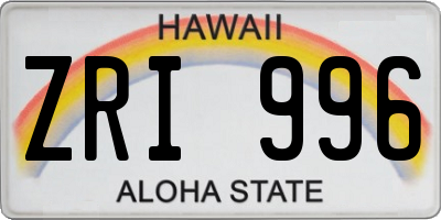 HI license plate ZRI996