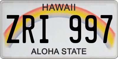 HI license plate ZRI997