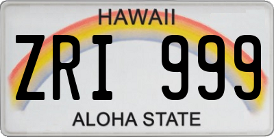 HI license plate ZRI999