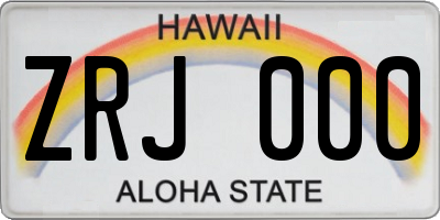 HI license plate ZRJ000